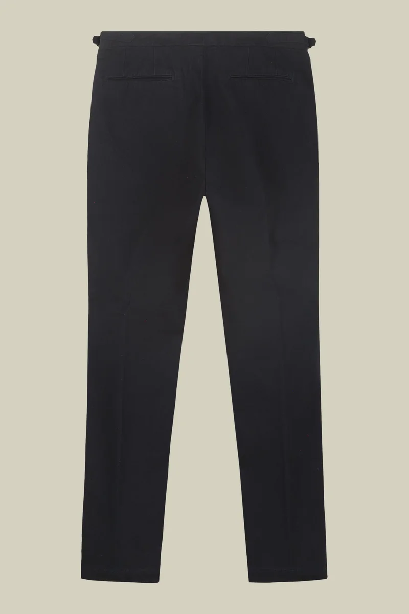 Doppelganger Blue Men's heavy canvas trousers with double pinces and comfort fit - DK Blue for Men | Best Price UAE