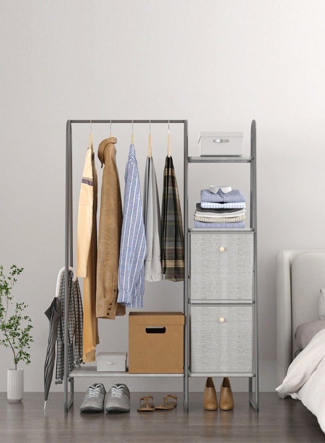 C&C Home Multifunction Metal Clothes Rack Hanger with Non-Woven Fabric Drawers Storage Shoe Rack for Home and Office 1x0.4x1.5 Meter - Image 3