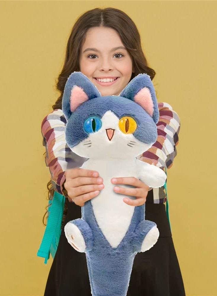 SYOSI Lovely Plush Shark Cat Doll C ute Cartoon Soft Stuffed Shark Kitten Pillow Long Throw Sleeping Pillow Doll Toy Gift for Kids g ir lf rie n d 50cm - Image 3