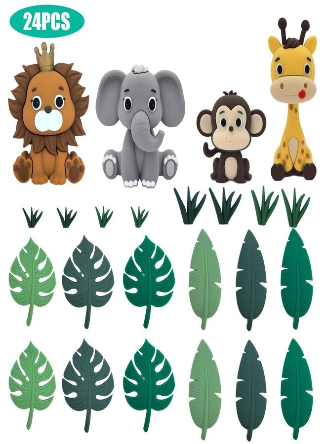 Qzinxja Jungle Animals Safari Cake Topper Cake Decorations Safari Animal Cake Toppers Wild Safari Cupcake Toppers Forest Safari Animals Themed Cake Decor Safari Birthday Decorations Party Supplies - Image 2