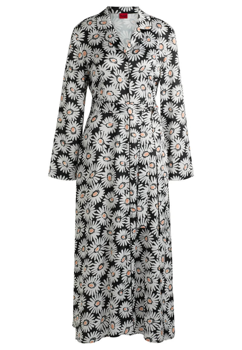 HUGO Daisy-print shirt dress with tie belt