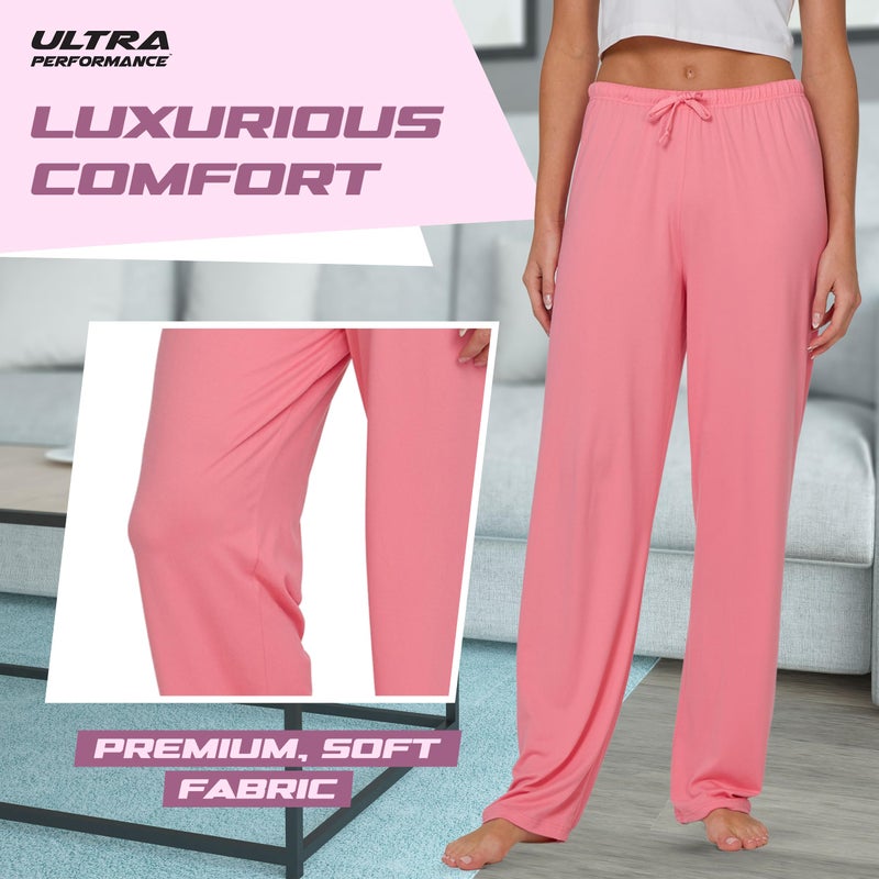 Ultra Performance Womens Pajama PJ Pants 3 Pack Lounge Bottoms Pajamas for Women (Avail in Plus Sizes) - Image 4