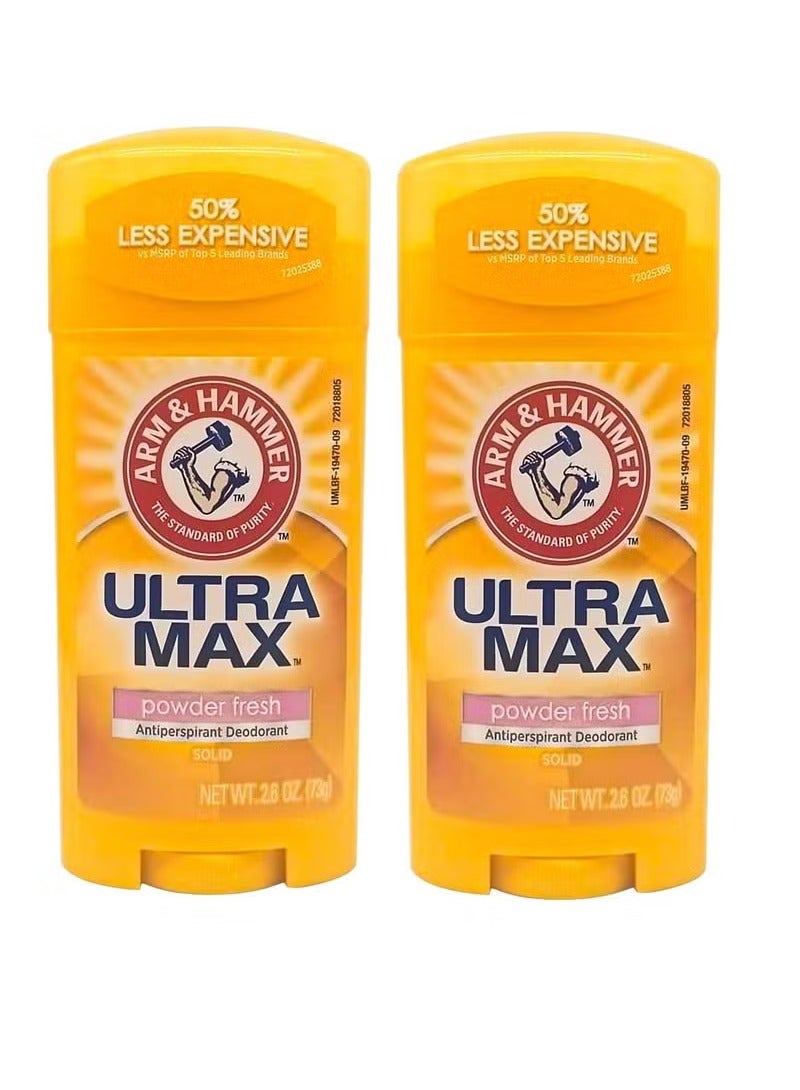 Arm & Hammer مزيل عرق ألترا ماكس باودر فريش برائحة البرتقال، قطعتين