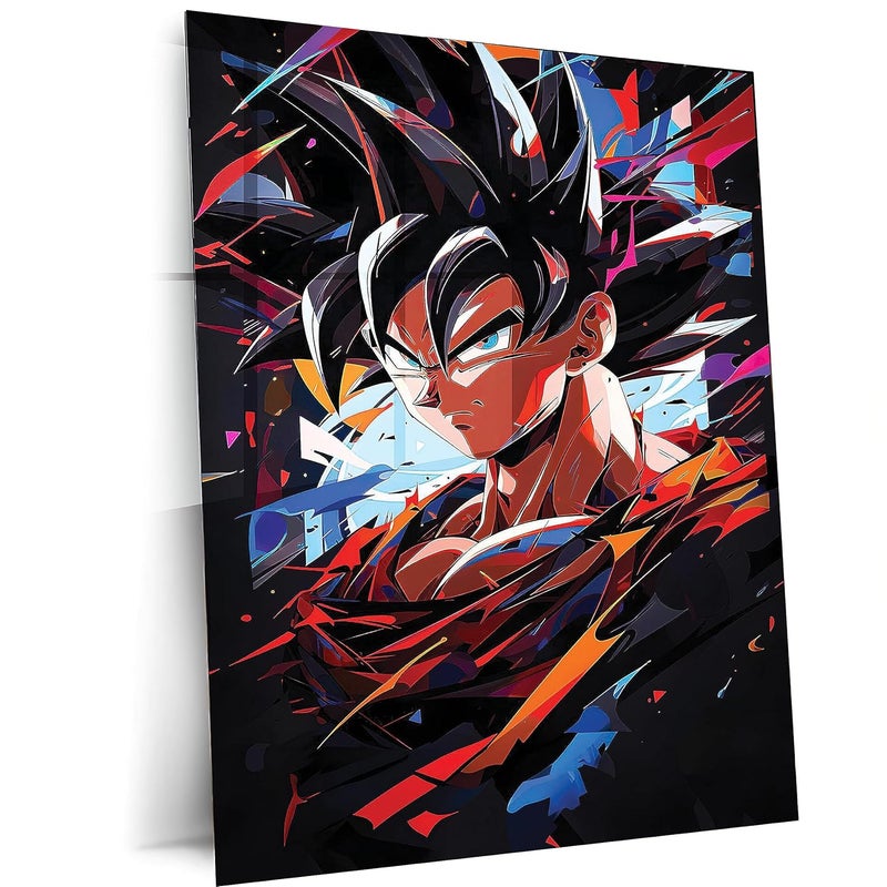 TURTLEWINGS Goku DBZ Z Dashing Look Metal Print HD Metal Wall Arts Posters Frames 12 8 inches