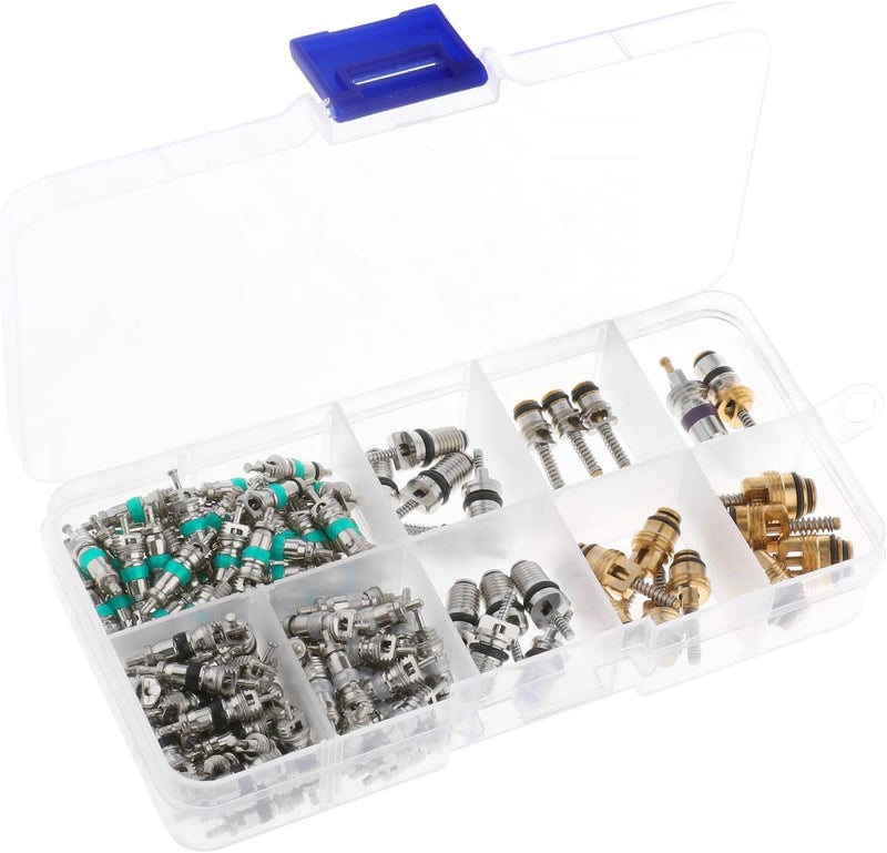 Kesoto 134pcs Assorted A/C Schrader Valves R134a Kit 11 Kinds of AC Valve Core - Image 2