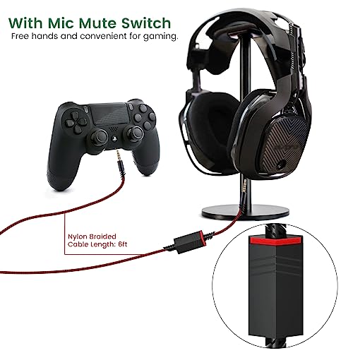 weishan A40 Cord Replacement for Astro A10 A40 TR Gaming Headsets, 3.5mm(1/8") Red Audio Cable with Inline Mic Mute Switch for PS5 PS4 Xbox, 6ft Long - Image 3