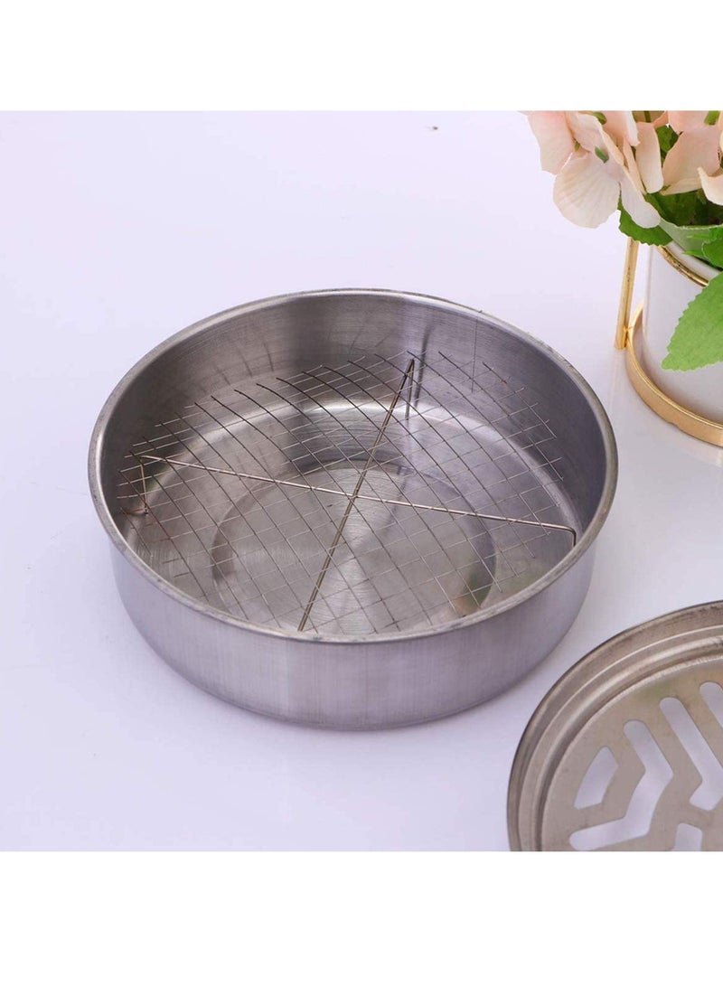 Excefore Mosquito Coil Holder Burner Portable Mosquito Incense Burner Holder Box with Cover Metal Mosquito Sandalwood Tin - Image 4