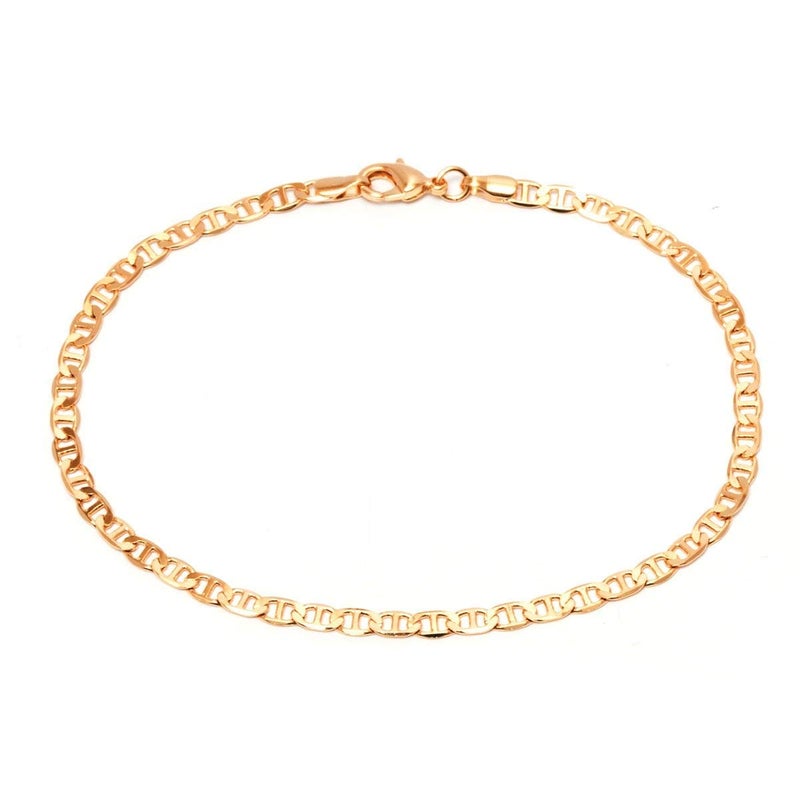 Barzel 18K Gold Plated Flat Marina Link Anklet for Women - Made In Brazil (10.00) - Image 1