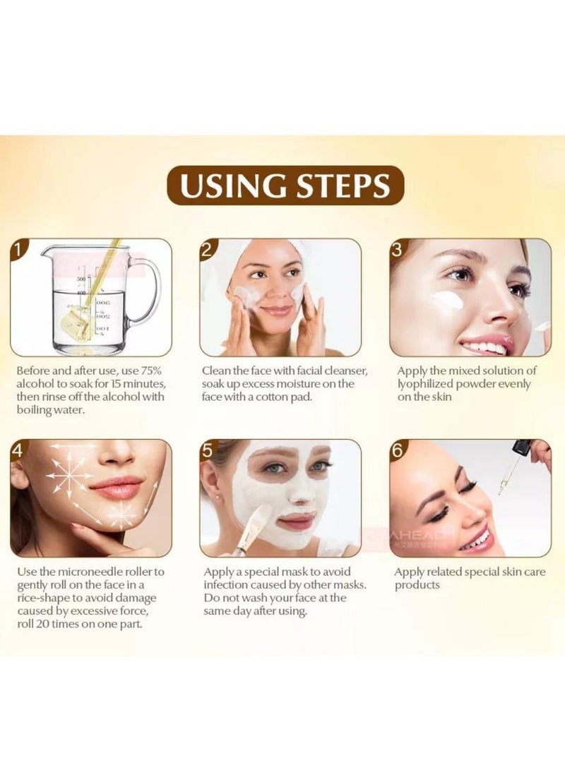 أسطوانة ديرما الفاخرة للوجه مقاس 0.5 مم مع 192 إبرة دقيقة من التيتانيوم للبشرة للوجه والجسم واللحية ونمو الشعر - Image 2