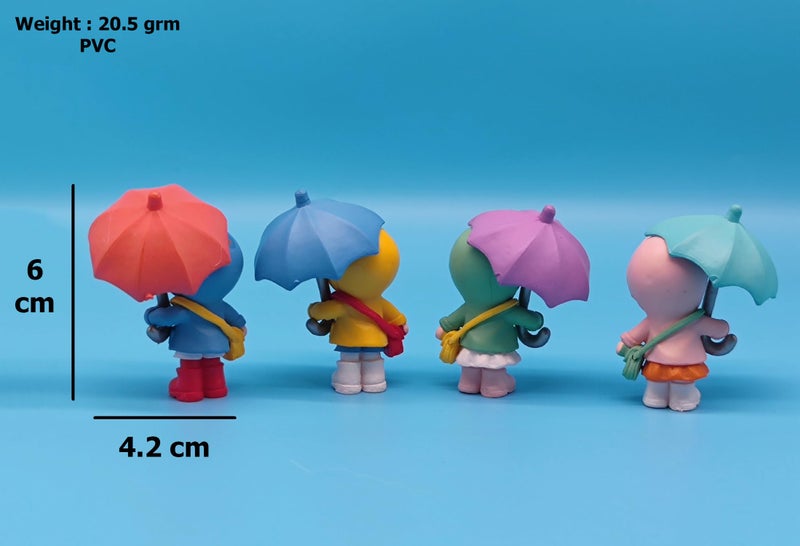 Spiaty Polyvinyl Chloride Umbrella Cute Couple Home, Car and Office Decor Figurine (Small, Blue, Set of 4) - Image 2