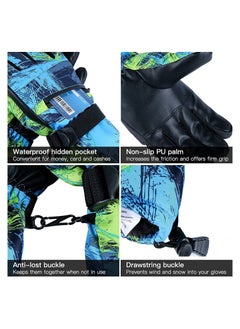 KASTWAVE Snow Ski Gloves Waterproof, KASTWAVE Windproof Winter Thermal Outdoor Warm Mittens Touch Screen Gloves, Full-Finger Mittens Cold Weather Hand for Skiing Driving Running Motorcycle Cycli Men Women(L)  - Image 2