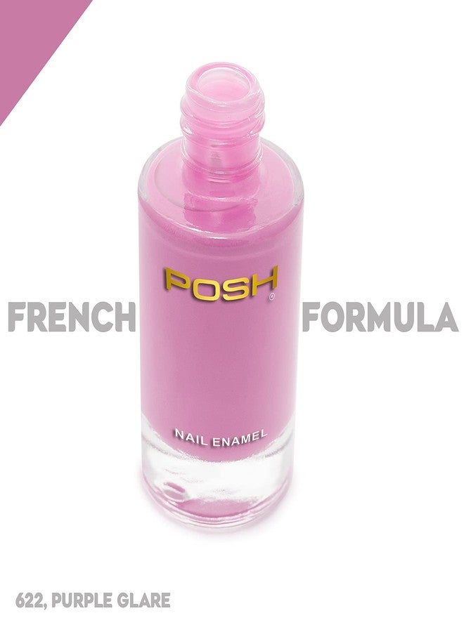 POSH HIGH GLOSS QUICK DRY TOXIN FREE NAILPOLISH COMBO OF 2, BUMBLE BEE,PURPLE GLARE, 622,623 - Image 2