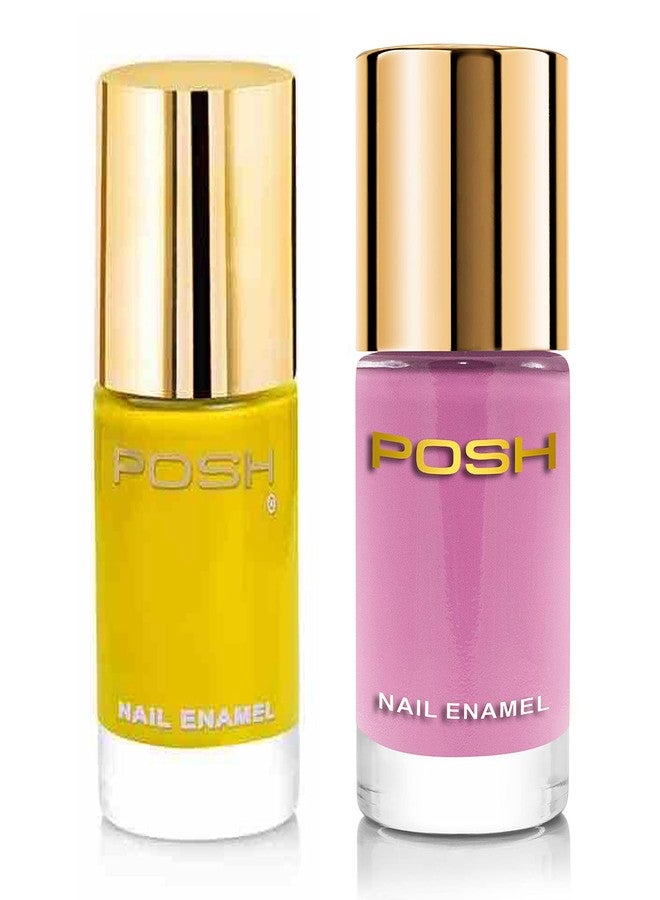 POSH HIGH GLOSS QUICK DRY TOXIN FREE NAILPOLISH COMBO OF 2, BUMBLE BEE,PURPLE GLARE, 622,623 - Image 1