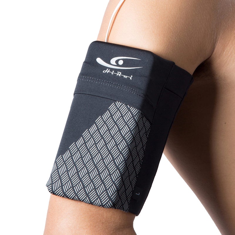 HiRui Universal Sports Armband Cell Phone Armband Sleeves Running Armband for Exercise Workout, Compatible with iPhone 16/16Plus/Pro/15/15Plus/14/13 Samsung Galaxy All Phones (Medium, Black) - Image 1