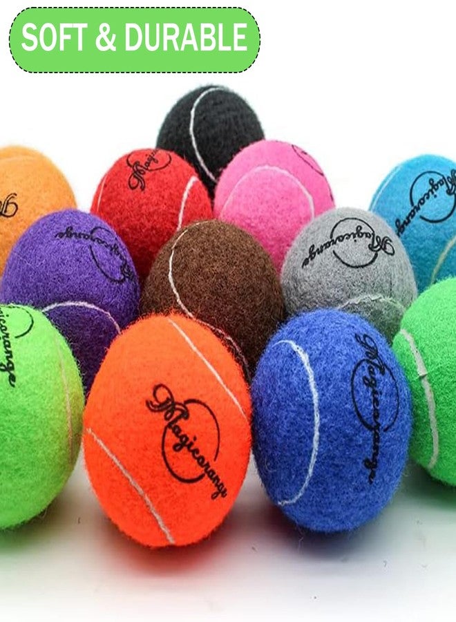 Magicorange كرات تنس ماجيك أورانج للكلاب، عبوة من 12 كرة تنس للكلاب، كرة لعب للكلاب الأليفة تأتي مع حقيبة شبكية لسهولة النقل (12 كرة متنوعة، 2.5 بوصة) - Image 3