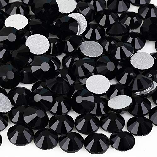 Yantuo Jet Rhinestones Non Hotfix ss10 2880 pcs Black 3 mm Round Flatback Rhinestone Diamond CutBling Glue Fix Stone Gems for CraftNail ArtShoesDIY Deacorations
