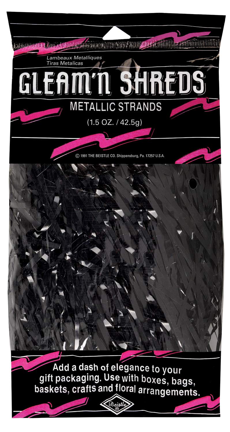 Gleam N Shreds Metallic Strands black Party Accessory 1 count 15 OzsPkg