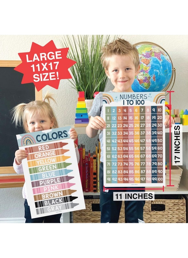 Hadley Designs 16 Boho Kids Educational Posters For Toddlers - Teacher Posters For Classroom Posters Elementary, Pre K Learning Posters For Toddlers 1-3, Boho Classroom Posters, Alphabet Poster For Toddler  - Image 4
