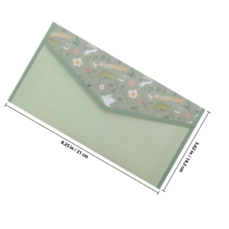 Retro Floral Writing Paper and Envelopes Set 90 Pcs with Mint Green Envelopes for Letters - Image 3
