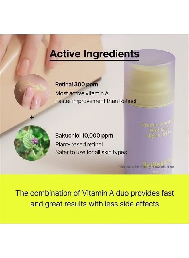 By Wishtrend Vitamin A-mazing Bakuchiol Night Cream, Retinal moisturizer to start well-aging, Retinol, Night treatment for fine line, saggy, dry skin for sensitive skin, 1.05 oz, 30g - Image 3