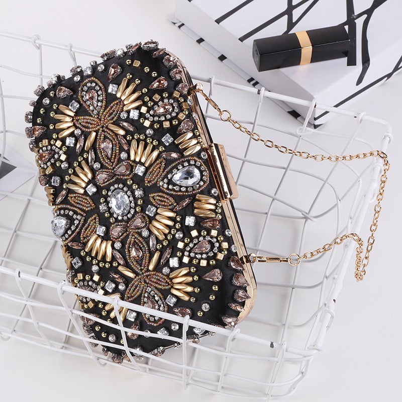 Beaded Evening Bag, Party Banquet Ladies' Clutch, Bridal Evening Bag, Evening Gift Bag With Lock, Evening Bag - Image 1