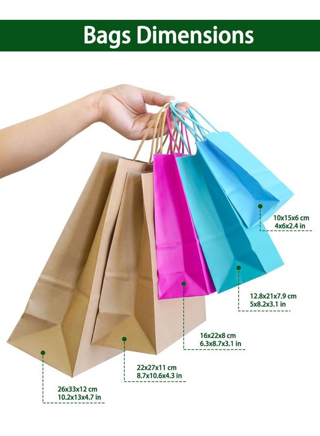 AZOWA (Light Pink(12 Pcs)(4.3''x 2.3''x 5.9'')) - Gift Bags Mini Kraft Paper Bags With Handles(Light Pink, 25 Pcs) - Image 3