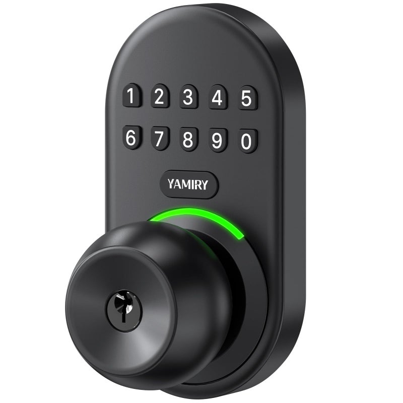 Yamiry Keypad Smart Door Knob Lock, Yamiry Keyless Entry Digital Lock with Handle, Electronic Code Knob for Front Door, Easy Installation - Image 1