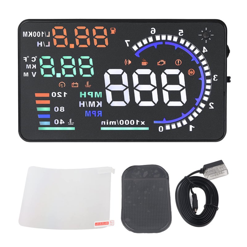 EIMSOAH 5.5inch Car HUD Car, Auto Windshield Screen Speed Display, OBD 2 EU OBD Compatible, with Driving Mileage Measurement for Cars - Image 5