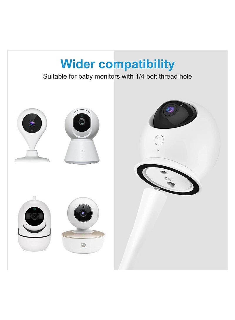 KASTWAVE حامل حامل لشاشة مراقبة الطفل، حامل مرن للكاميرا لسرير الأطفال، متوافق مع معظم شاشات الكاميرات العالمية، حامل ملتوي متعدد الاستخدامات بدون أدوات أو تلف في الحائط (أبيض) - Image 5