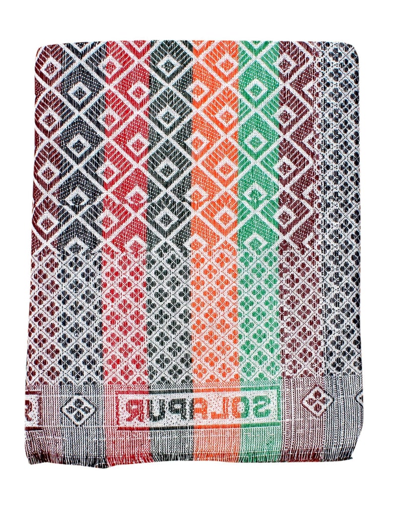 Mandhania Solapur Chaddar Cotton Single Blanket Pack of 2 Multicolor - Image 2