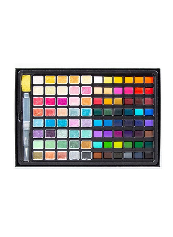 H&B Watercolor Paint Set 88 Colors Professional Art Supplies Including 40 Pearlescent and 48 Fluorescent Colors with Watercolor Brush Pen  - Image 1