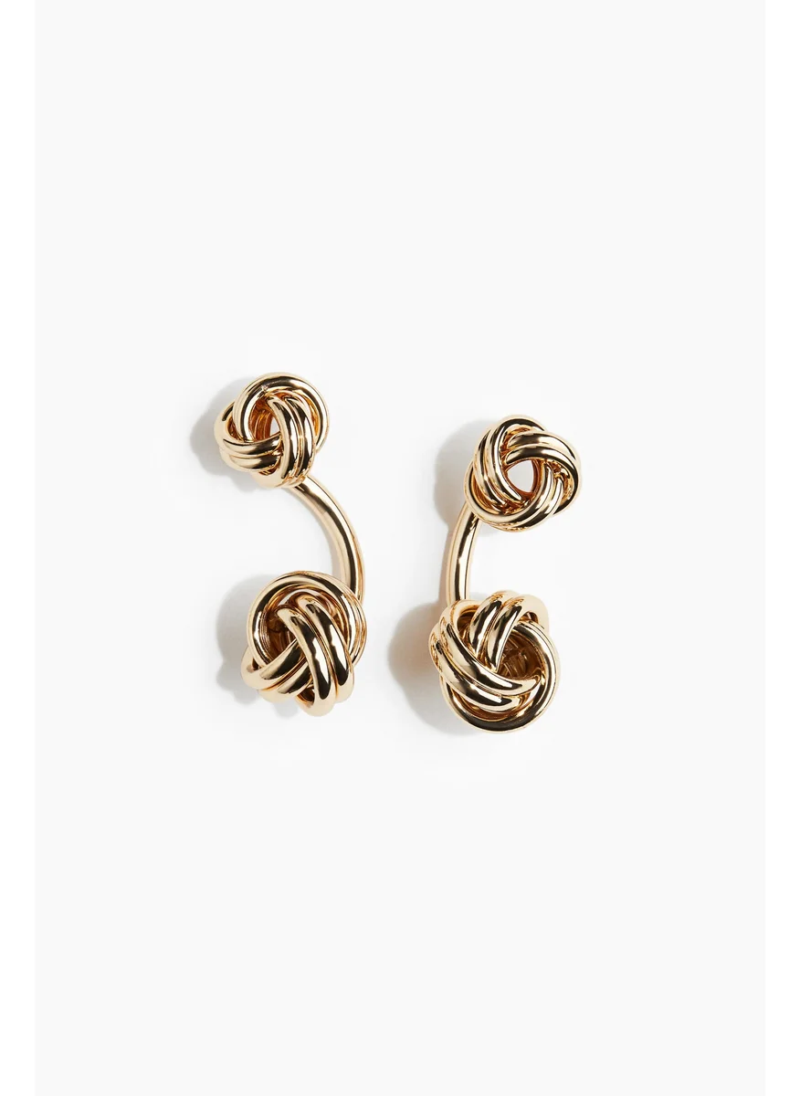 اتش اند ام Knot-Detail Front And Back Earrings
