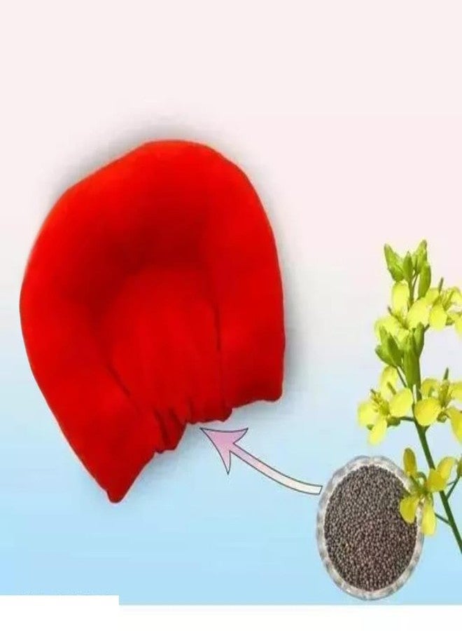 S-SQUARE Seed Pillow for Kids Baby Ideal for Round Head Shaping Seed Pillow with Foam Cotton Cover U Shape for Head Shaping Baby 0 to 18 Months Babies (Red) - Image 3