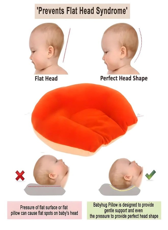 S-SQUARE Seed Pillow for Kids Baby Ideal for Round Head Shaping Seed Pillow with Foam Cotton Cover U Shape for Head Shaping Baby 0 to 18 Months Babies (Red) - Image 5
