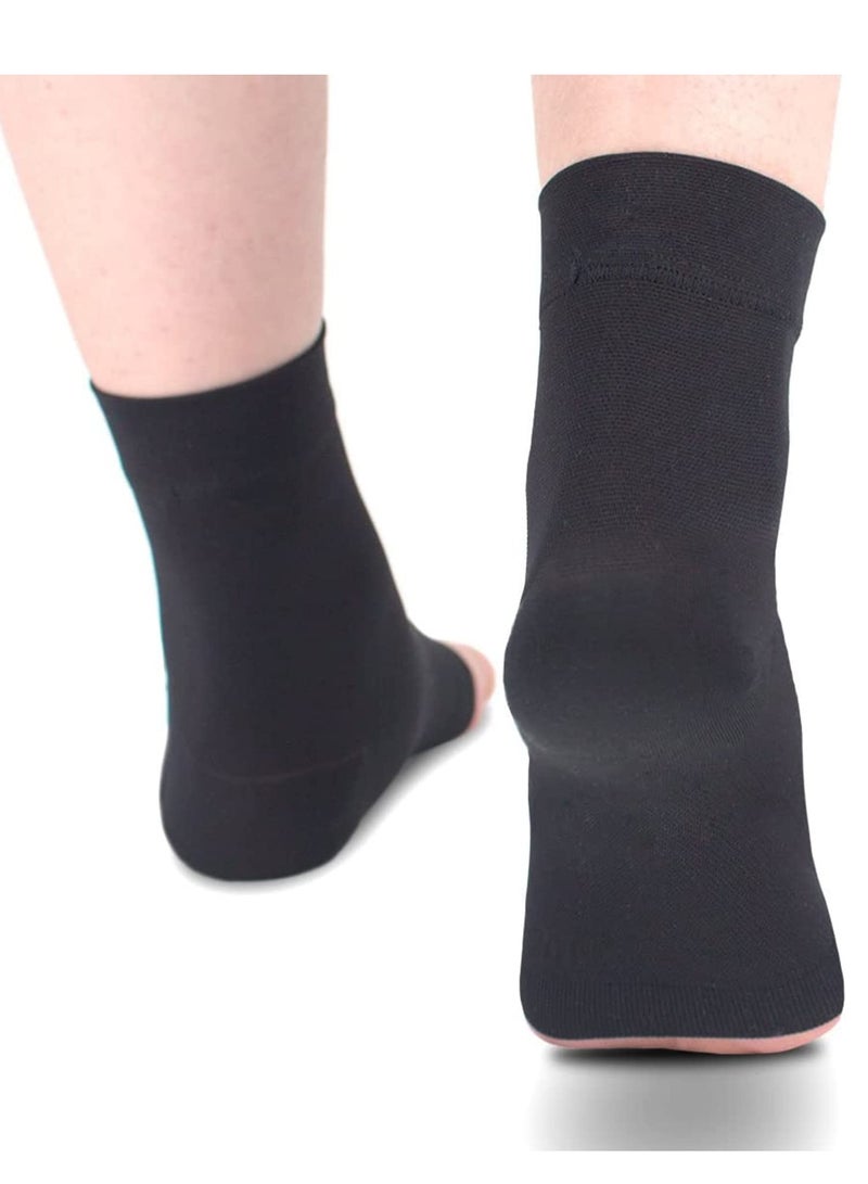 SOLARAE Ankle Compression Sleeve for Sprained Ankles Open Toe –°ompression Socks Breathable Elastic Thin Brace for Swelling Plantar Fasciitis Sprain - Image 3