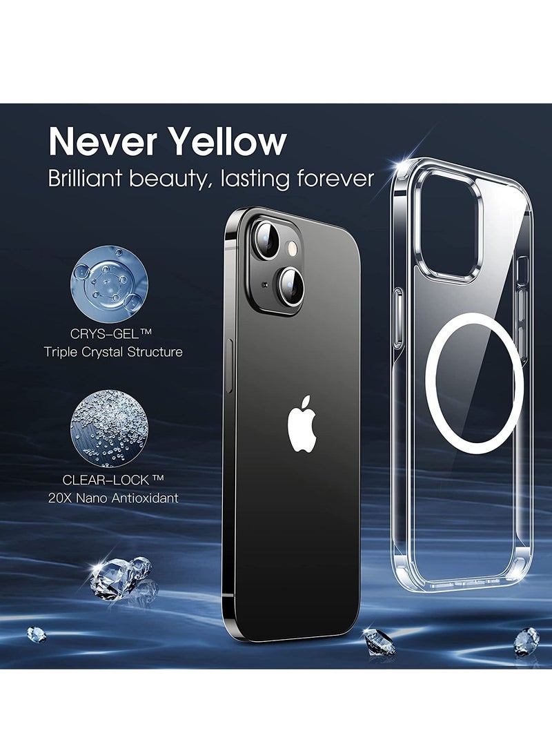 iPhone 14 Case, [Compatible with MagSafe] [10FT Military Drop Protection] Strong Magnetic Shockproof Protective Slim Thin iPhone 14 Cover 6.1 inch 2022-Crystal Clear - Image 2