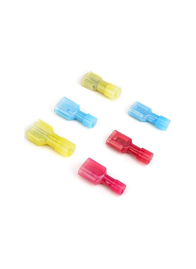 PROMASS promass Nylon Spade Quick Disconnect Connectors Kit, promass Electrical Insulated Terminals, Male and Female Spade Wire Crimp Terminal Assortment Kit, Resists Corrosion, 3 Colors 200 Pcs  - Image 4