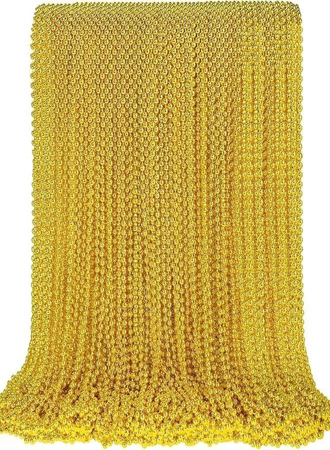 PartyToko 12 Pcs Mardi Gras Beads Bulk, 33 Inch 7mm Carnival Beaded Necklaces Decorations For Mardi Gras Festivals, Mardi Gras Parades, Night Club Dress-up Events Party Costume - Image 1