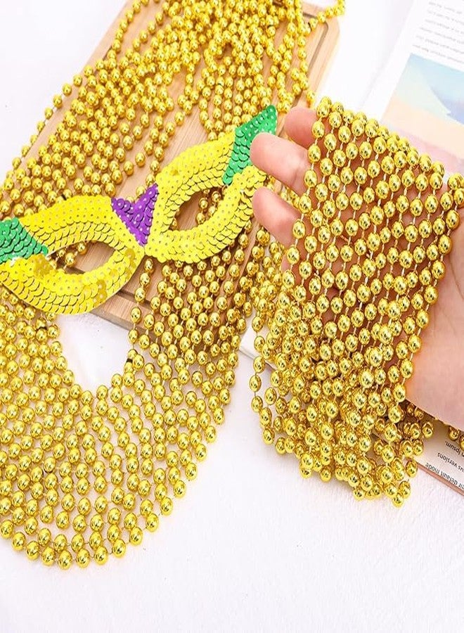 PartyToko 12 Pcs Mardi Gras Beads Bulk, 33 Inch 7mm Carnival Beaded Necklaces Decorations For Mardi Gras Festivals, Mardi Gras Parades, Night Club Dress-up Events Party Costume - Image 4
