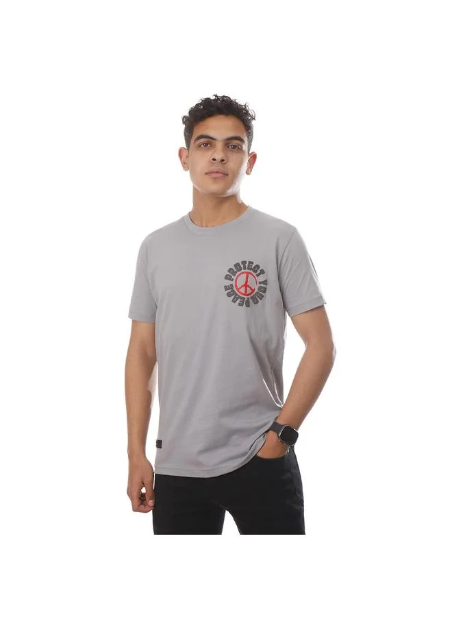 Coup Coup Men Printed Single Jersey T-Shirt 1000746 3XL - Grey