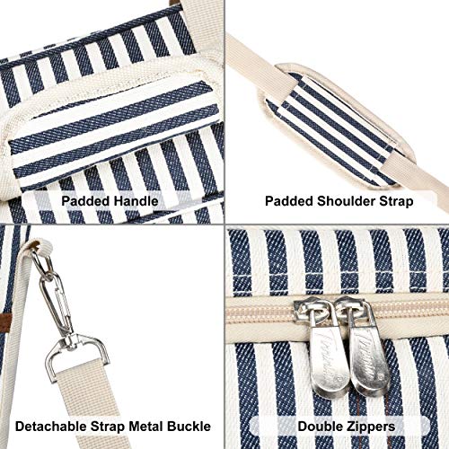 Tirrinia Insulated Wine Gift carrier - 3 Bottle Travel Padded Wine Carry Cooler Tote Bag with Handle and Adjustable Shoulder Strap, Stripe - Image 5