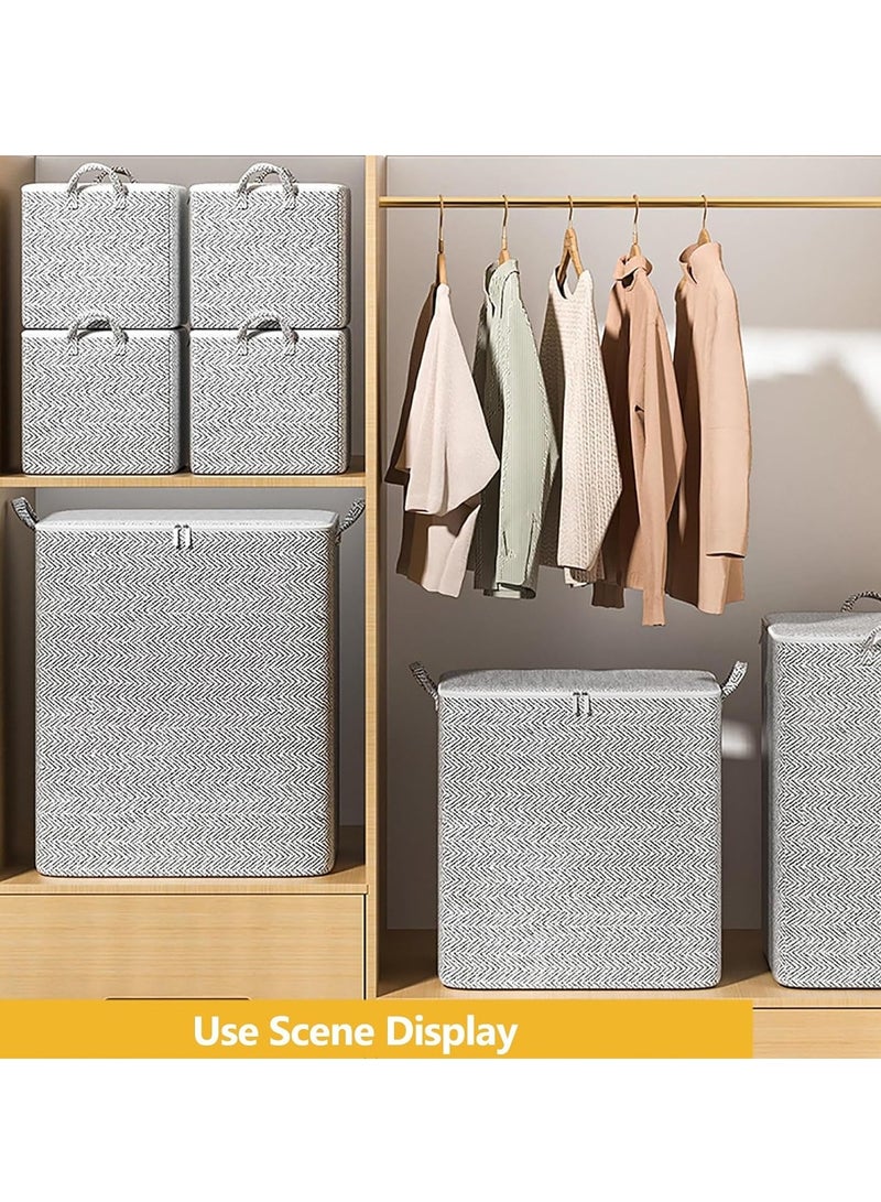 2pcs Wardrobe Clothes Organizer Bedding Organizer Foldable Closet Storage Organizer with Carrying Handles Large-Capacity Storage Bag for Home Bedroom Office（150L） - Image 2