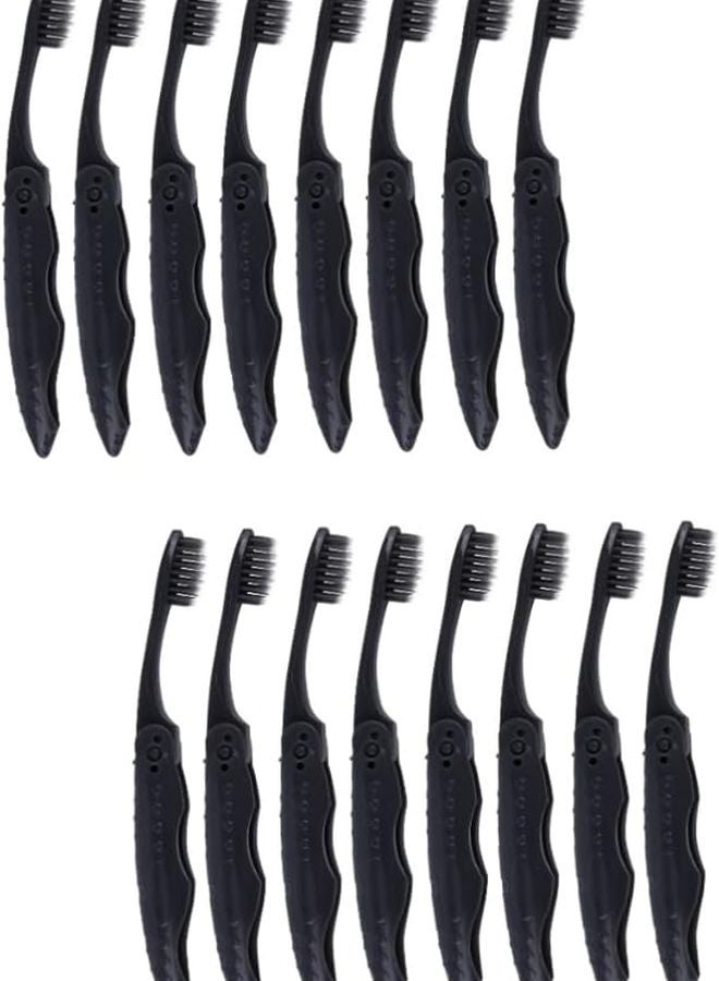 نوليتوي فرشاة أسنان سفر قابلة للطي صغيرة 2 مجموعة شعيرات ناعمة مدمجة رمادي 2 قطعة تخييم رحلات برية خارج المنزل - Image 1