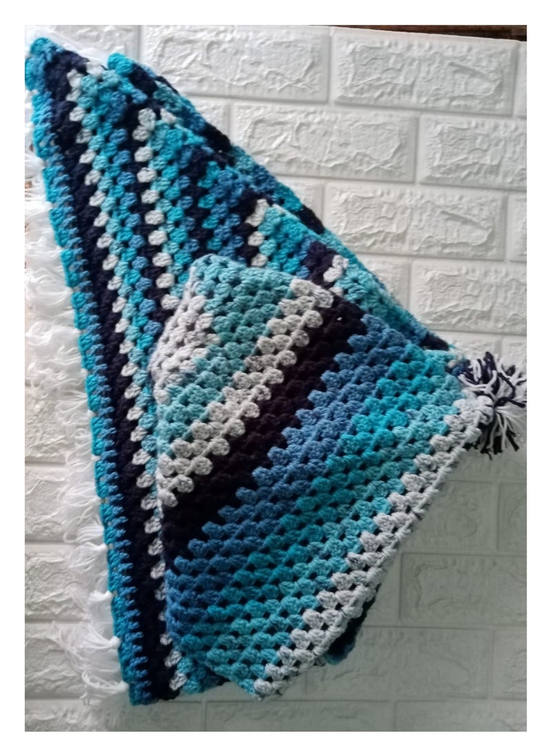 Handmade crocheted Capecho shawl