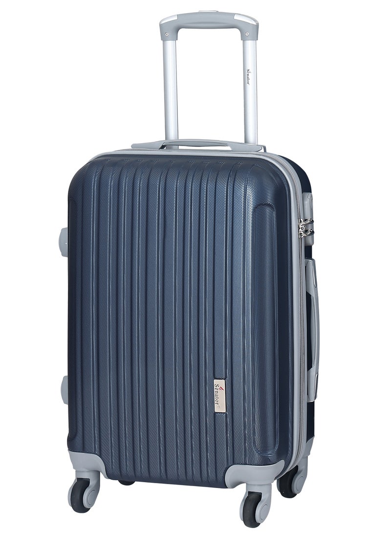 SENATOR Hard Case Travel Bag Cabin Luggage Trolley ABS Lightweight Suitcase with 4 Spinner Wheels KH132, Navy Blue - Image 1