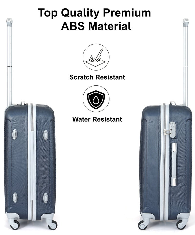 SENATOR Hard Case Travel Bag Cabin Luggage Trolley ABS Lightweight Suitcase with 4 Spinner Wheels KH132, Navy Blue - Image 3