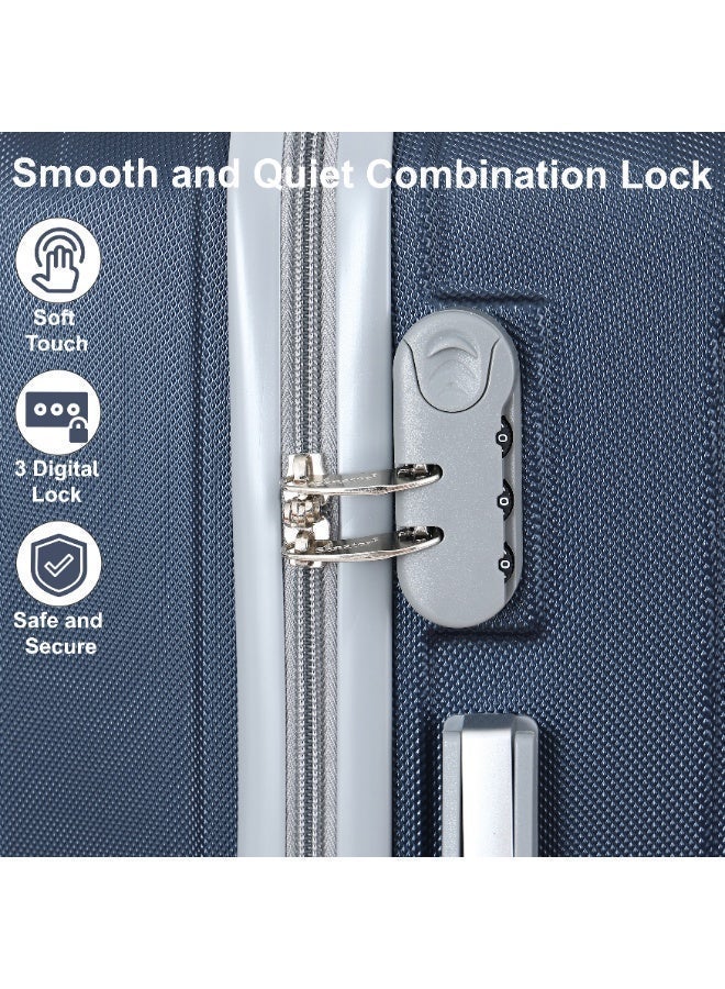 SENATOR Hard Case Travel Bag Cabin Luggage Trolley ABS Lightweight Suitcase with 4 Spinner Wheels KH132, Navy Blue - Image 5