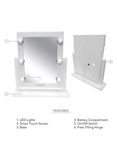 Olivia Rose Vanity Mirror With Lightslighted Makeup Mirror Large Mirror Hollywood Style White Silver  - Image 5