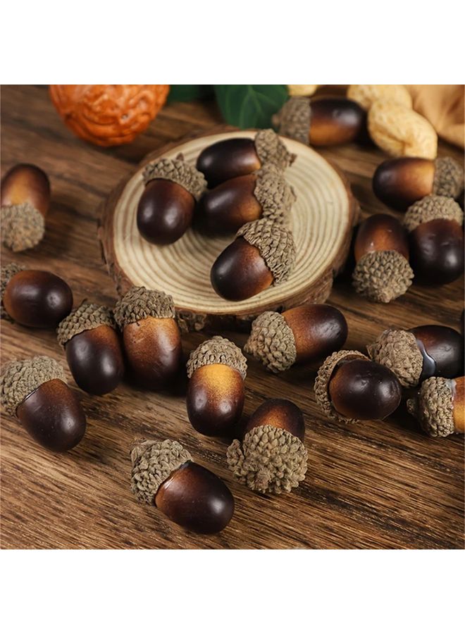 براون فوم أكورنز ١٠٠ قطعة ديكورات عطلات DIY لعيد الميلاد عيد الشكر الهالوين - Image 4
