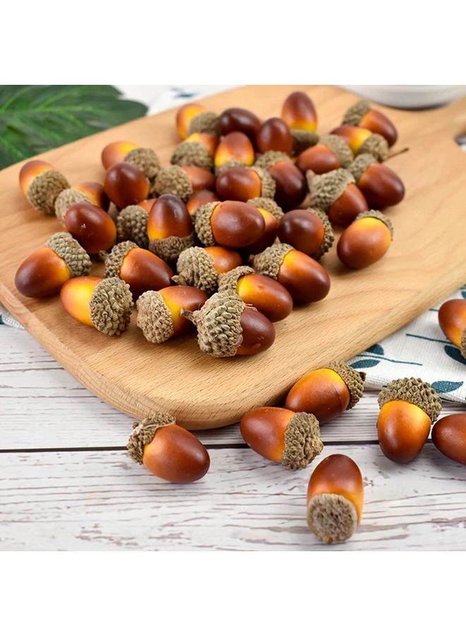 براون فوم أكورنز ١٠٠ قطعة ديكورات عطلات DIY لعيد الميلاد عيد الشكر الهالوين - Image 1